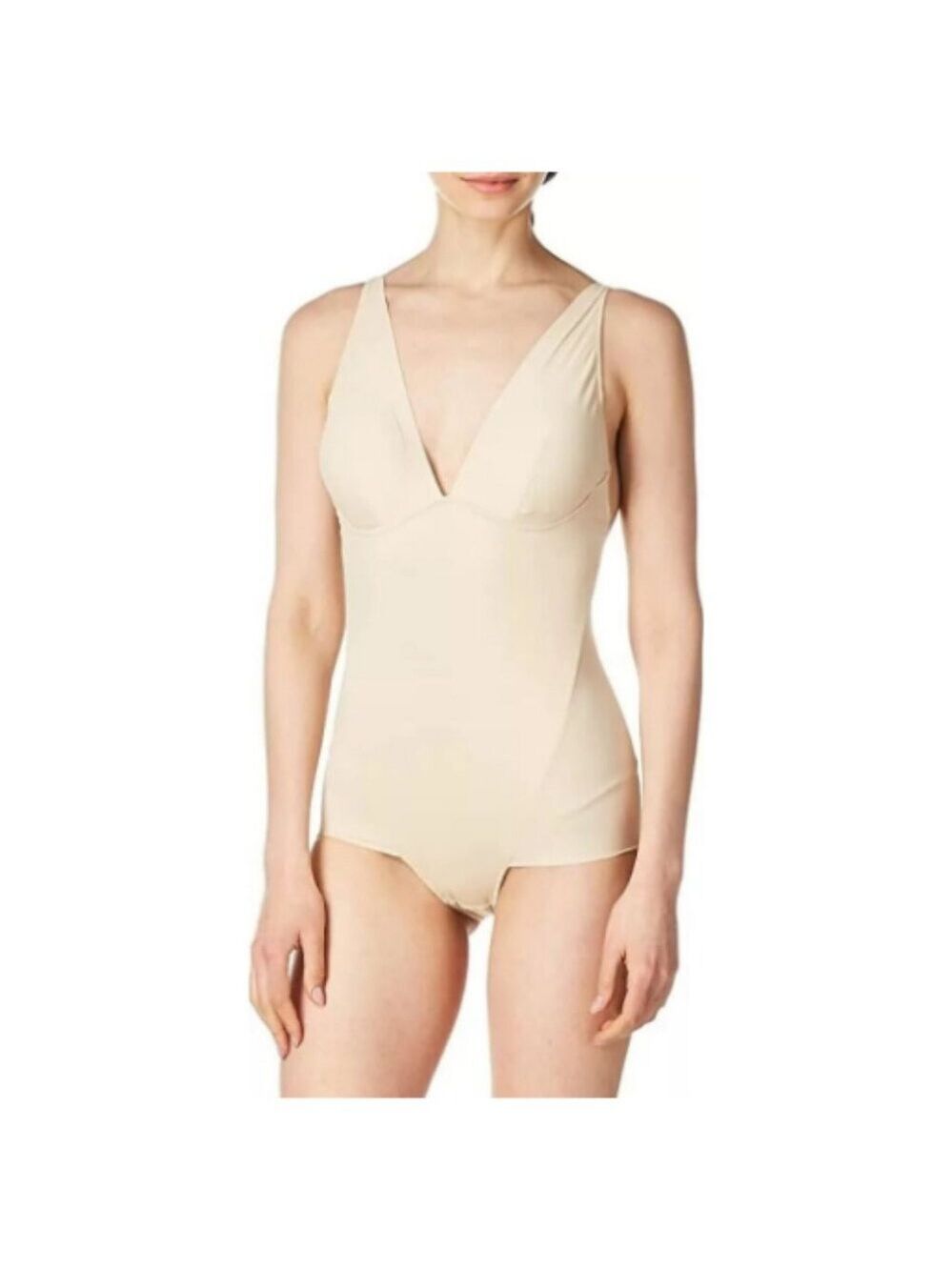 Maidenform Shapewear Lt. Control Low Back Bodysuit Body Shaper Transparent 2XL